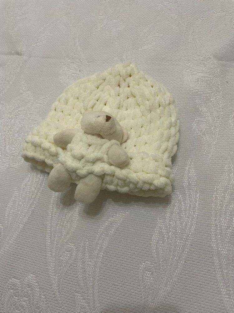 puffy fine  ayıcıklı bebek şapkası (1, 1.5 yaş için) 