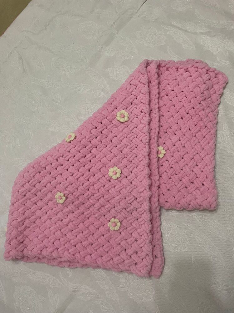 puffy hasır model papatyali bebek battaniyesi