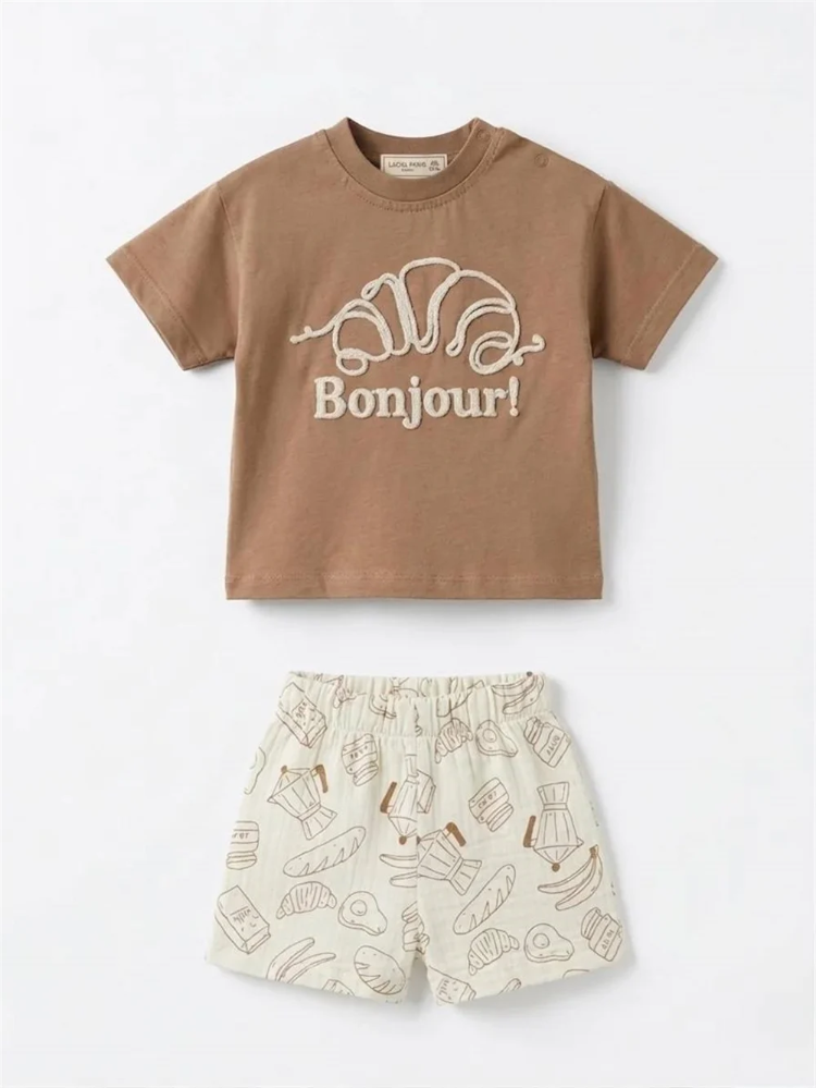 %100 Pamuk Bonjour Erkek Bebek Takım