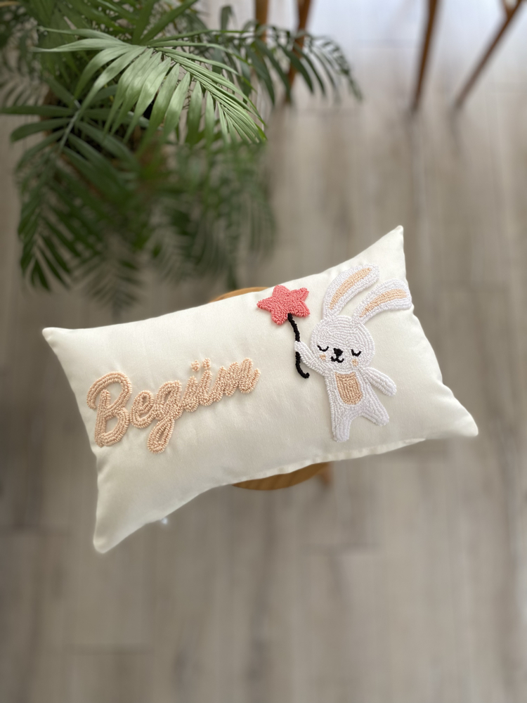İsimli Punch Bebek Kırlent Kılıfı