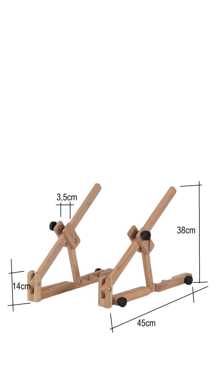 Kasnak Tutucu Ahşap Şezlong Stand (20cm ile 60cm arası tüm iğneli/telli kasnak bağlanabilir)
