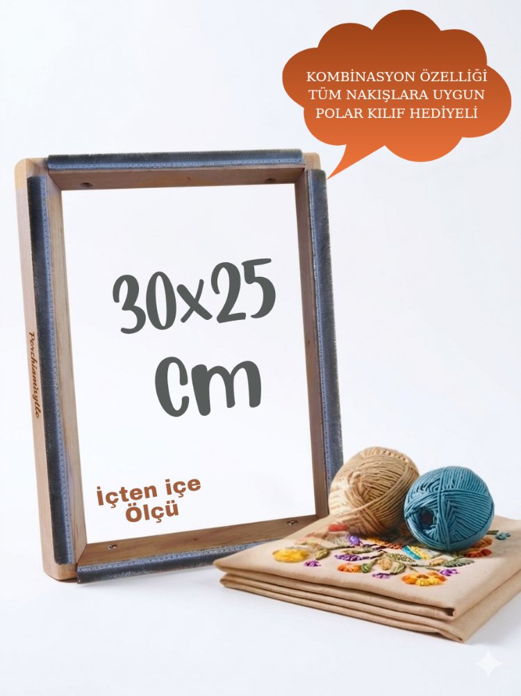 30x25cm Kombinasyon Özellikli Punch ve Tüm Nakışlara Uygun İğneli/Telli Kasnak KILIF HEDİYE