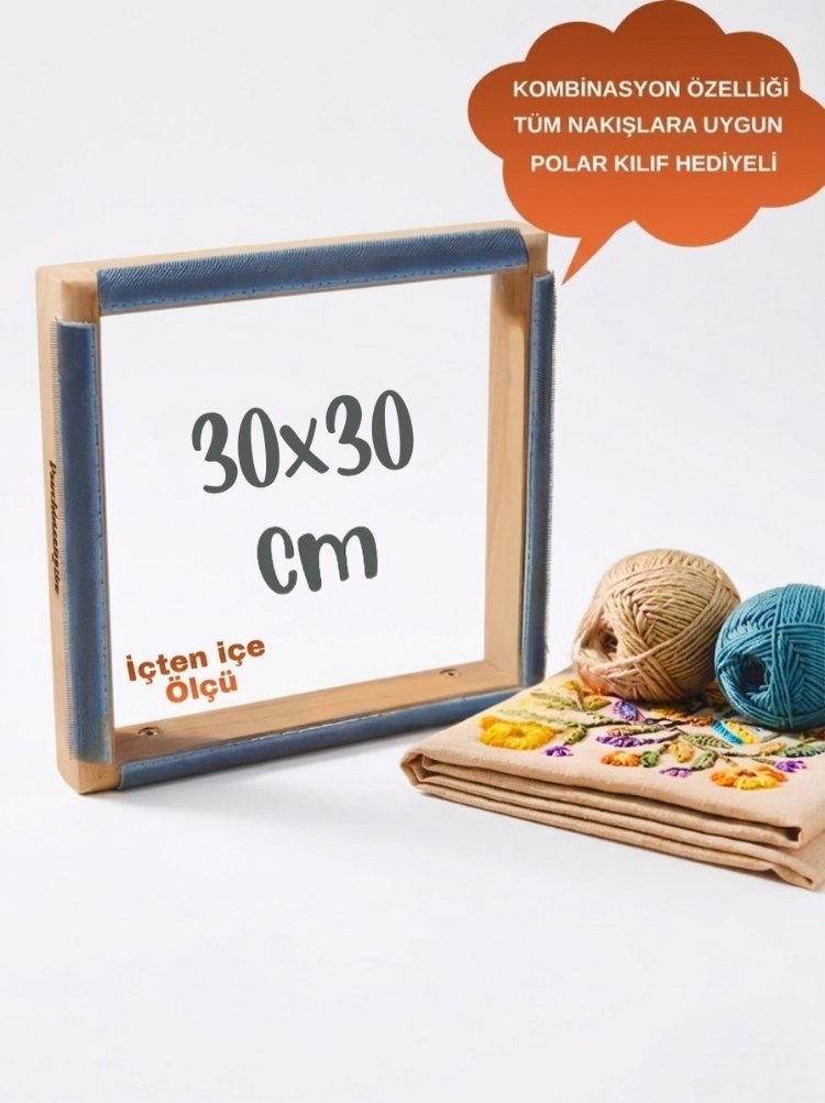 30x30cm Kombinasyon Özellikli Punch ve Tüm Nakışlara Uygun İğneli/Telli Kasnak KILIF HEDİYE