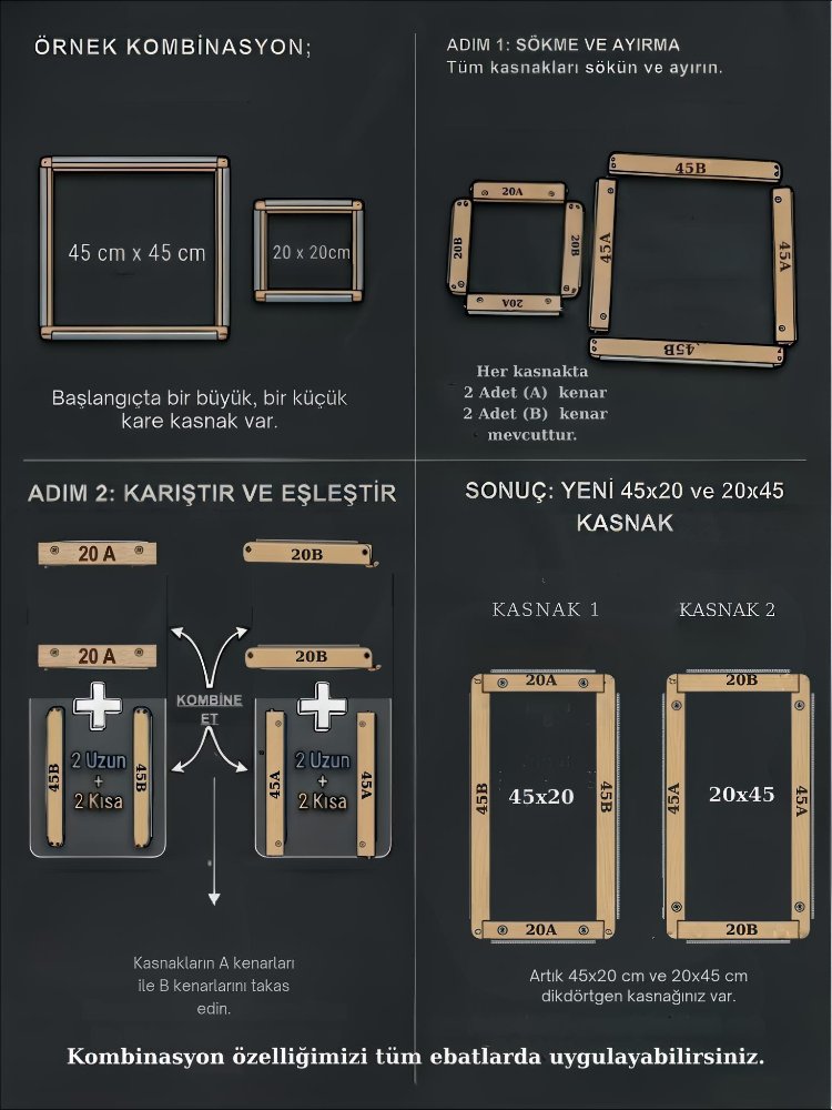 25x25cm  Kombinasyon Özellikli Punch ve Tüm Nakışlara Uygun İğneli/Telli Kasnak KILIF HEDİYE