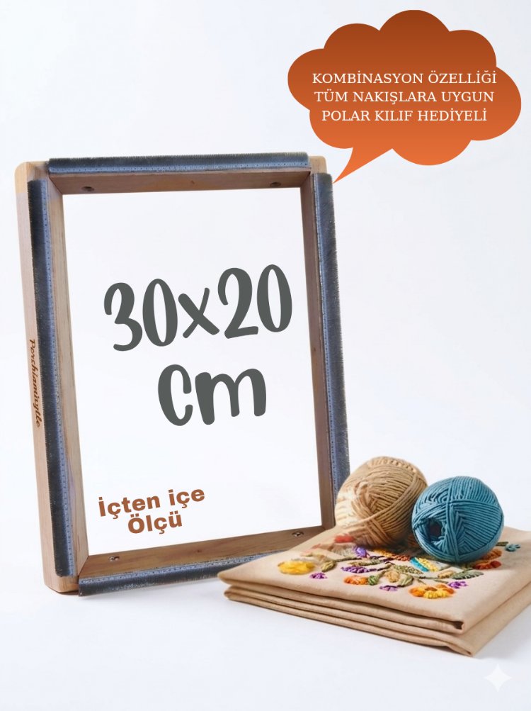 30x20cm Kombinasyon Özellikli Punch ve Tüm Nakışlara Uygun İğneli/Telli Kasnak KILIF HEDİYE