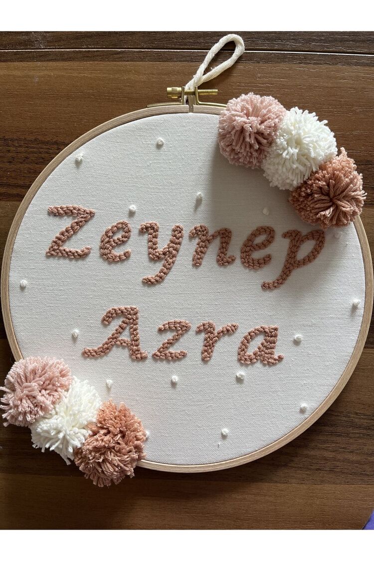 30 Cm Bebek/çocuk Odası Isimli Kapı Süsü/punch Nakis Duvar Panosu/bebek Hediyelik Hastane Kapı Süsü