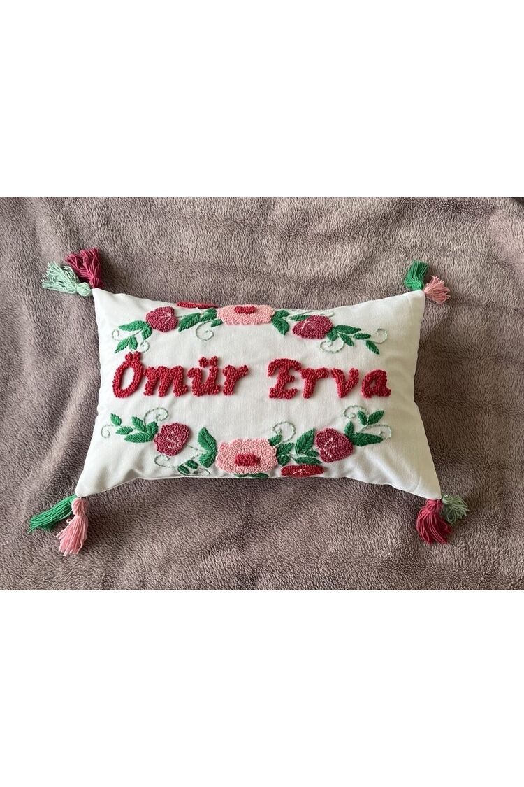 Bebek Dekoratif Kırlent/isimli Bebek Takı Yastığı /bebek Dekoratif Yastık Kılıfı/ Punch Nakışlı