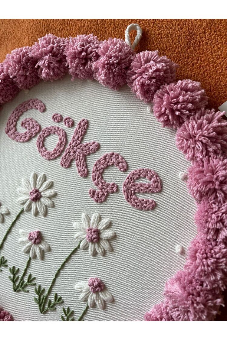 Işlemeli Isimli Kapı Süsü Ve Takı Yastığı Takımı,bebek Hediyelik (İÇ DOLGUSUZ)