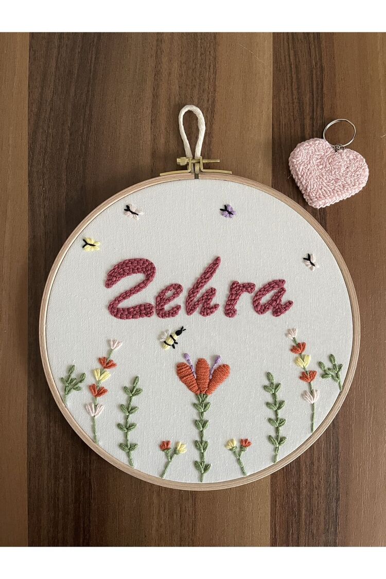 25 Cm Bebek Odası Kapı Süsü/isme Özel Punch Nakışlı Duvar Panosu/bebek Hediyelik Hastane Kapı Süsü