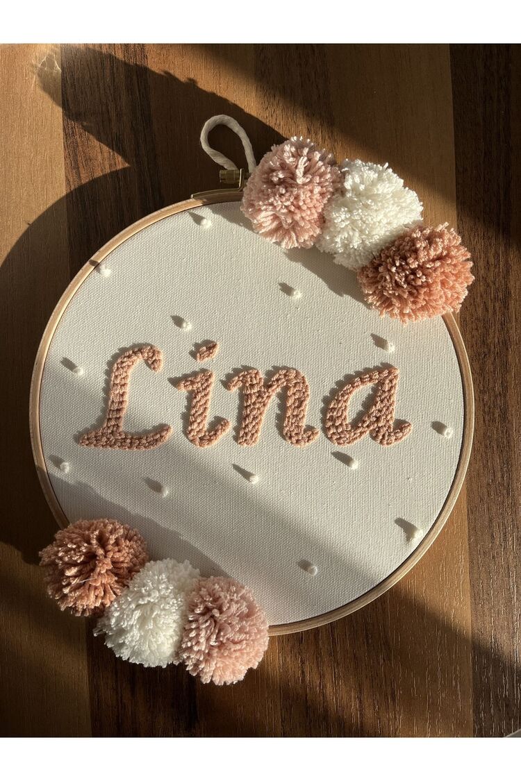 30 Cm Bebek/çocuk Odası Isimli Kapı Süsü/punch Nakis Duvar Panosu/bebek Hediyelik Hastane Kapı Süsü
