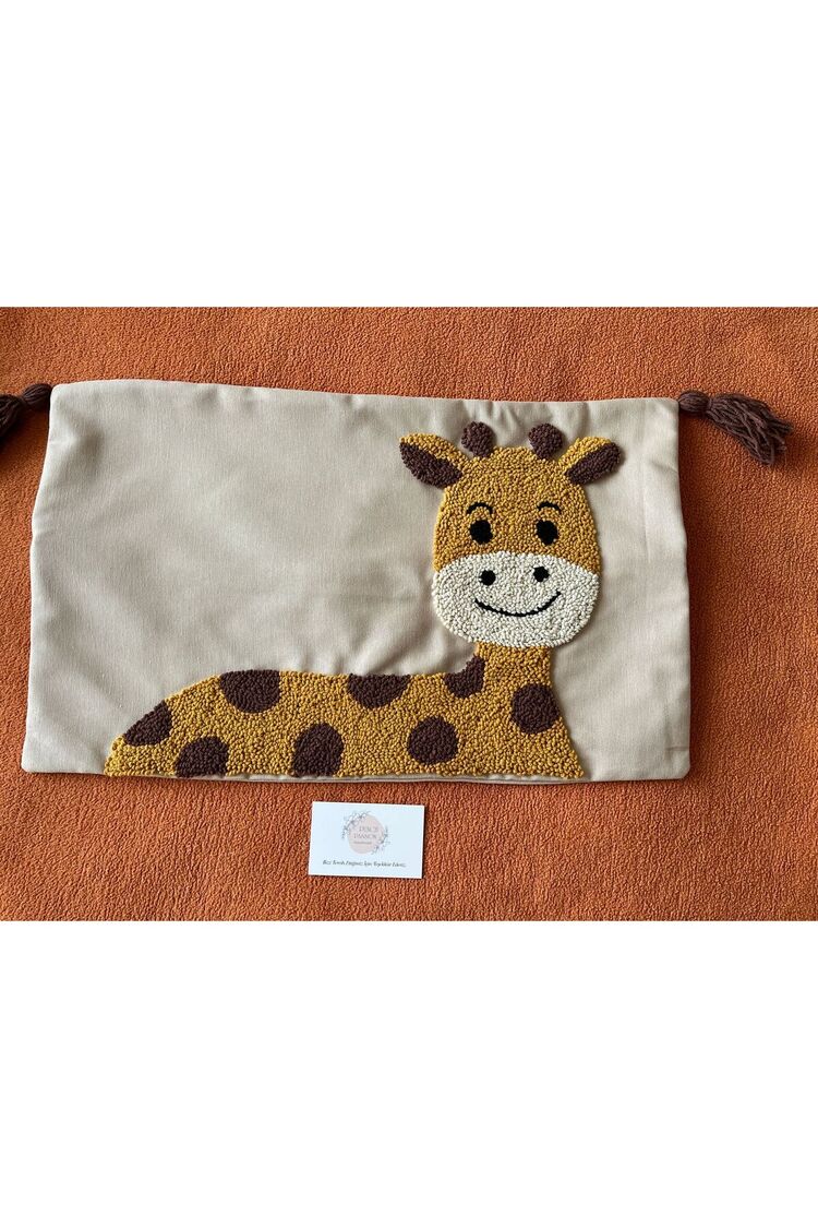 İsimli Bebek Takı Yastığı Dekoratif Yastık Kılıfı Punch Nakışlı İçi Dolgusuz-30x50