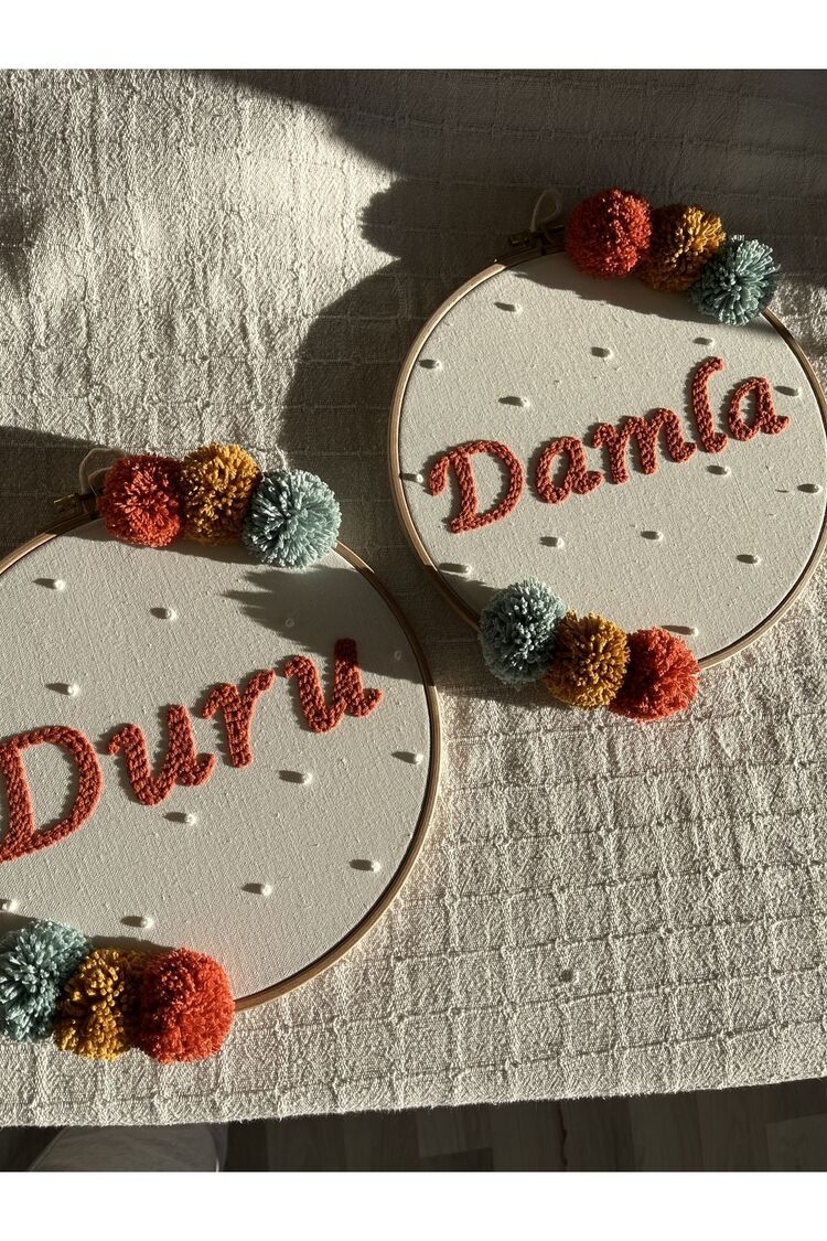25 Cm Bebek/çocuk Odası Isimli Kapı Süsü/punch Nakis Duvar Panosu/bebek Hediyelik Hastane Kapı Süsü