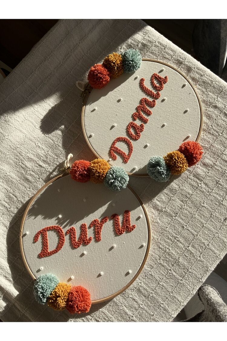 25 Cm Bebek/çocuk Odası Isimli Kapı Süsü/punch Nakis Duvar Panosu/bebek Hediyelik Hastane Kapı Süsü