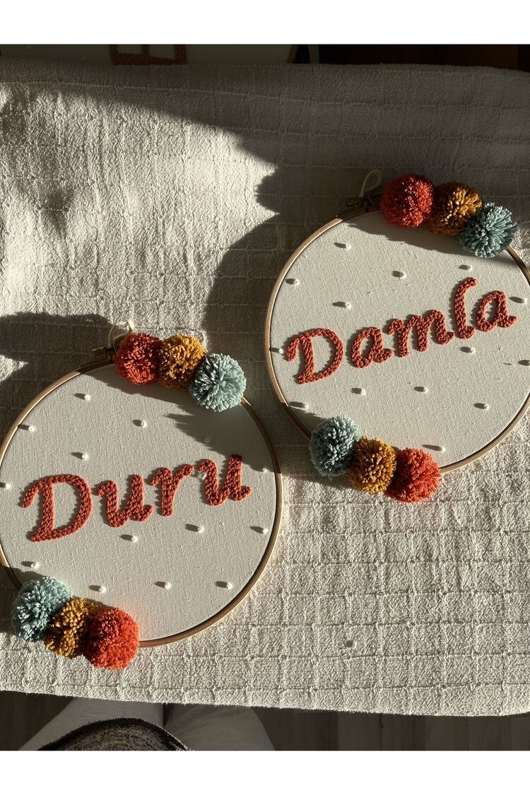21,5cm Bebek/çocuk Odası Isimli Kapı Süsü/punch Nakis Duvar Panosu/bebek Hediyelik Hastane Kapı Süsü