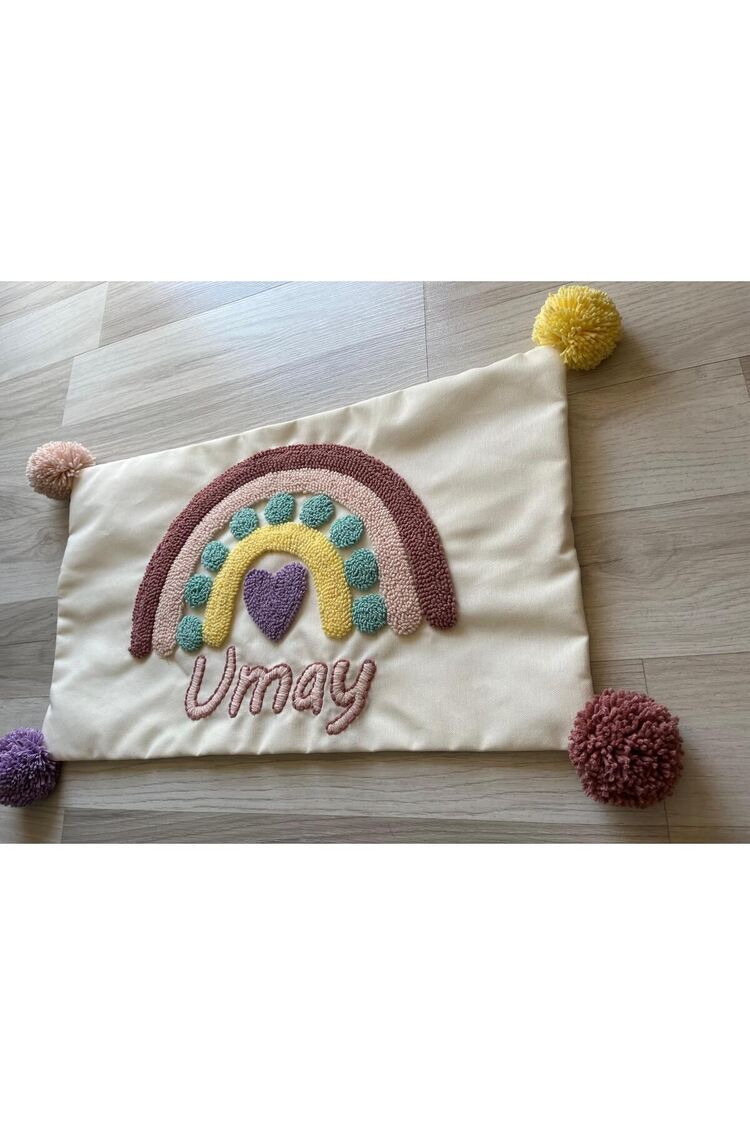 Bebek Dekoratif Kırlent/isimli Bebek Takı Yastığı /bebek Dekoratif Yastık Kılıfı/ Punch Nakışlı