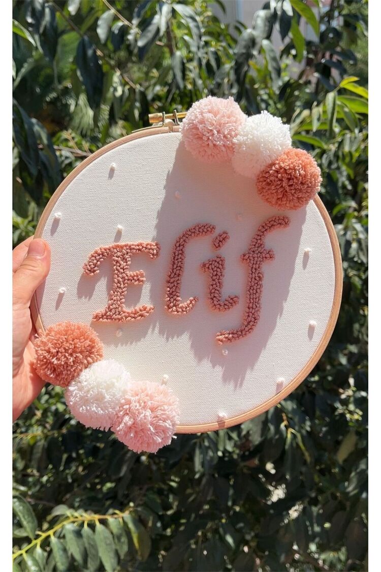 21,5cm Bebek/çocuk Odası Isimli Kapı Süsü/punch Nakis Duvar Panosu/bebek Hediyelik Hastane Kapı Süsü