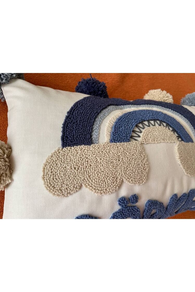 İsimli Bebek Takı Yastığı Dekoratif Yastık Kılıfı Punch Nakışlı İçi Dolgusuz-30x50