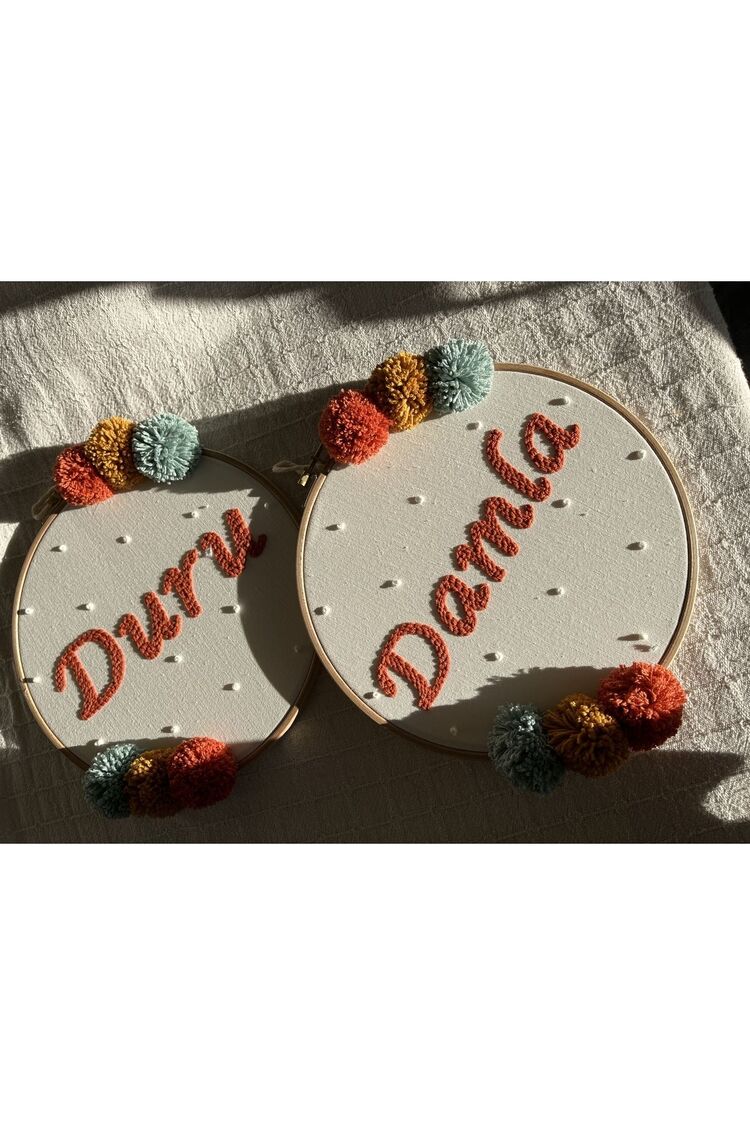 25 Cm Bebek/çocuk Odası Isimli Kapı Süsü/punch Nakis Duvar Panosu/bebek Hediyelik Hastane Kapı Süsü