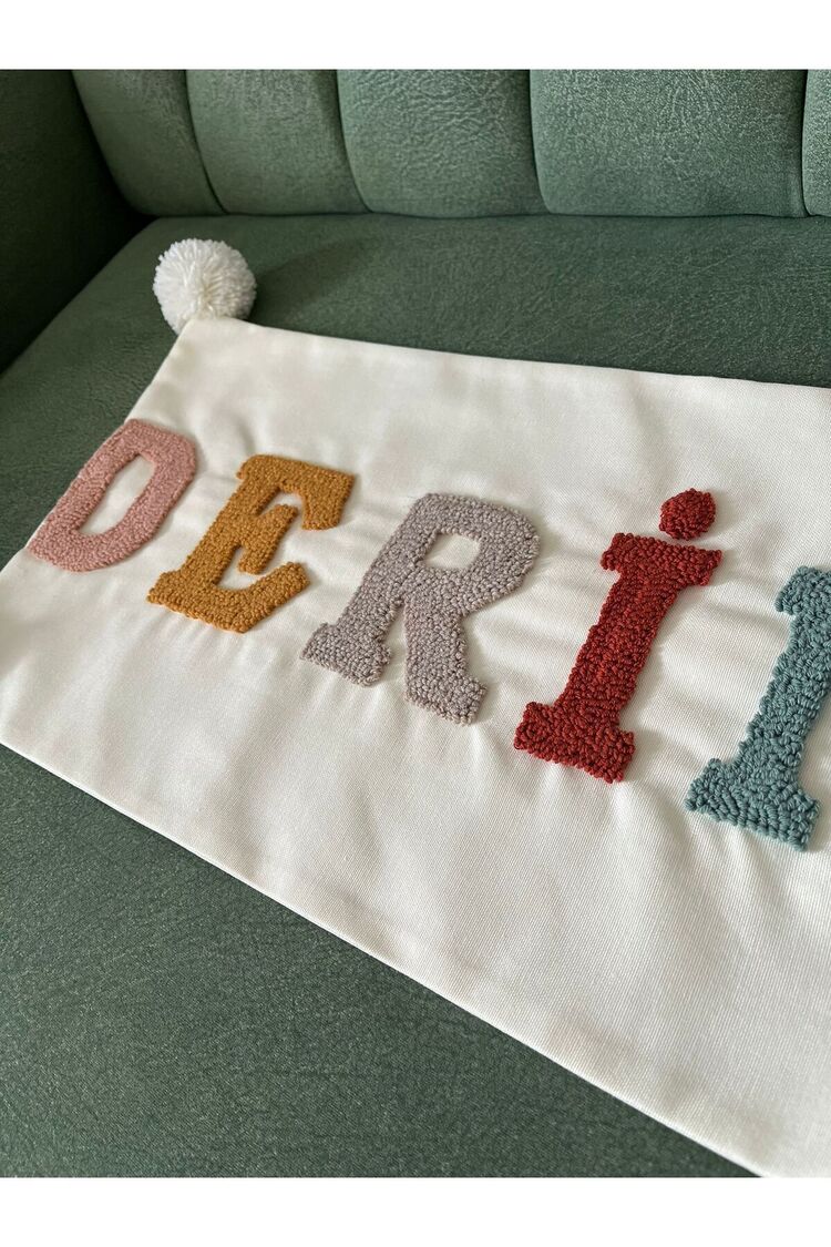 Bebek Dekoratif Kırlent Kılıfı/isimli Bebek Takı Yastığı /bebek Dekoratif Yastık Kılıfı/ Punch Nakış