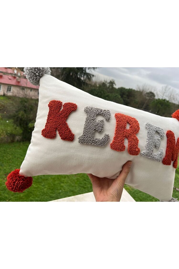 Bebek Dekoratif Kırlent/ Isimli Bebek Takı Yastığı Dekoratif Yastık Kılıfı Punch Nakışlı