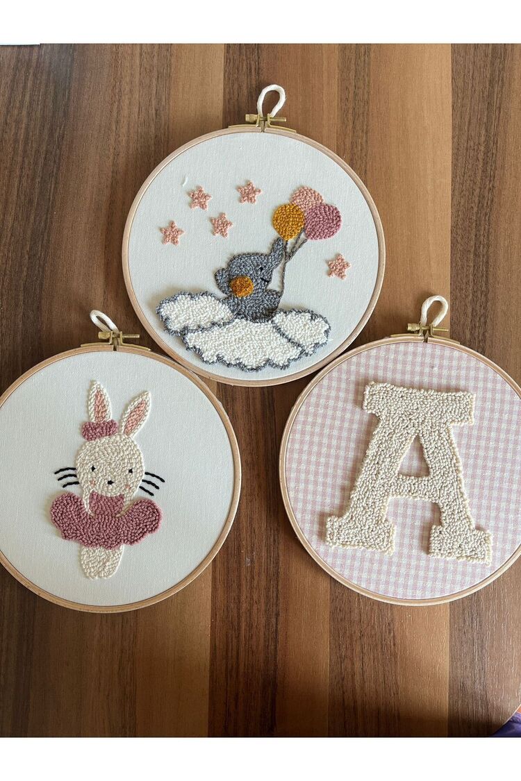 21.5cm 3 Lü Set Bebek/çocuk Odası Duvar Süsü/punch Nakis Duvar Panosu/bebek Hediyelik/hastane