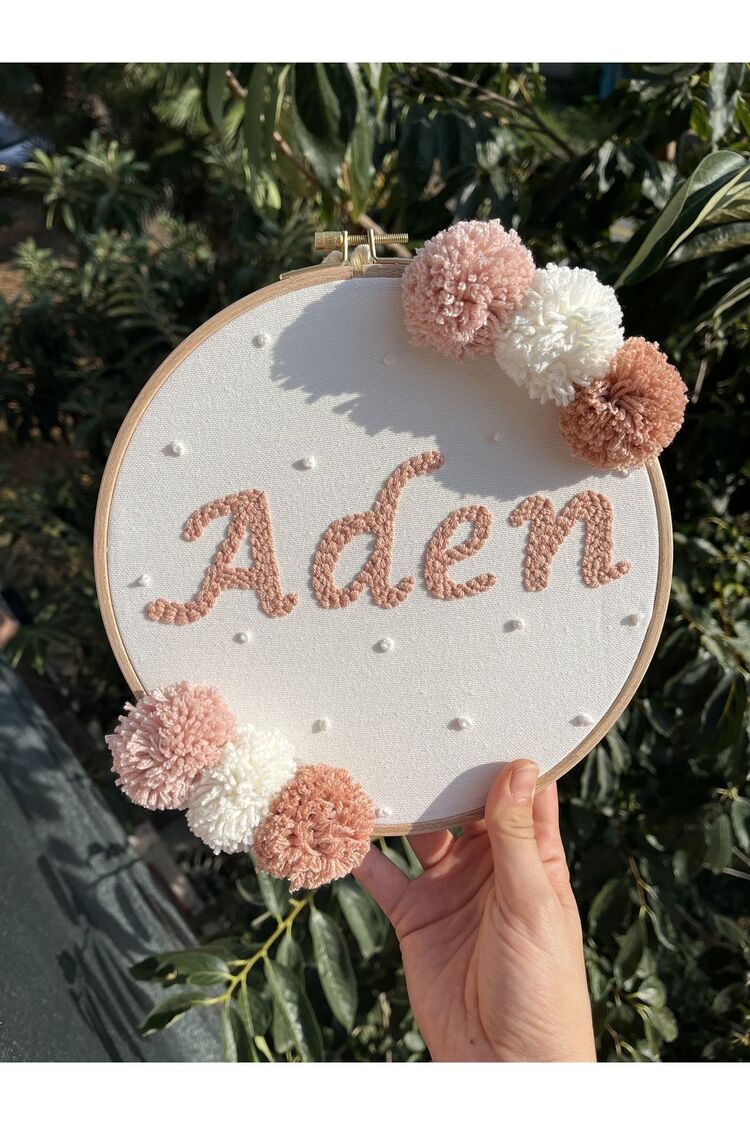 21,5cm Bebek/çocuk Odası Isimli Kapı Süsü/punch Nakis Duvar Panosu/bebek Hediyelik Hastane Kapı Süsü