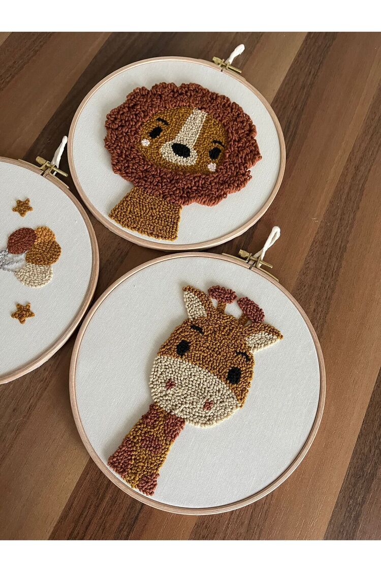 21.5cm 3'lü Set Bebek/çocuk Odası Duvar Süsü/punch Nakis Duvar Panosu/bebek Hediyelik