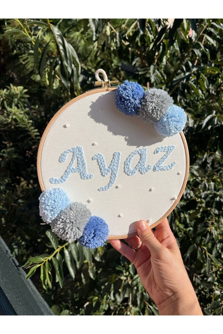 21,5cm Bebek/çocuk Odası Isimli Kapı Süsü/punch Nakis Duvar Panosu/bebek Hediyelik Hastane Kapı Süsü