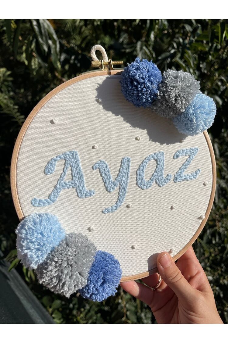 21,5cm Bebek/çocuk Odası Isimli Kapı Süsü/punch Nakis Duvar Panosu/bebek Hediyelik Hastane Kapı Süsü