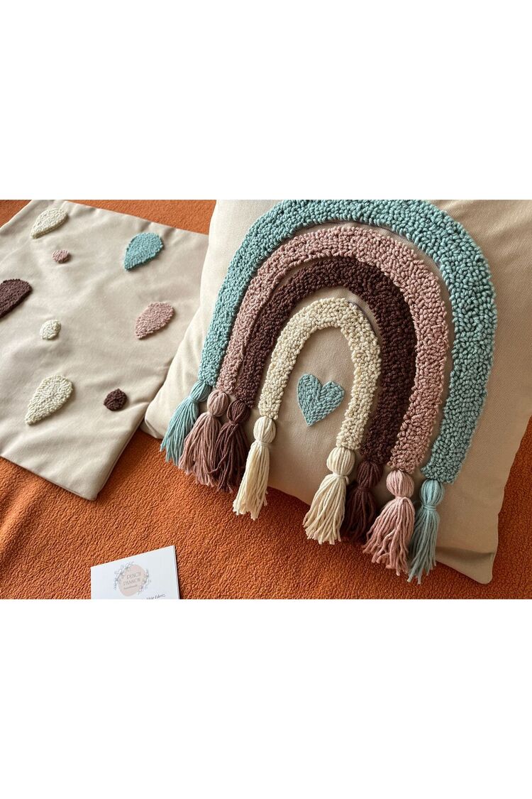 Bebek Dekoratif Kırlent Kılıfı Seti/Bebek Dekoratif Yastık Kılıfı/ Punch Nakışlı-40x40