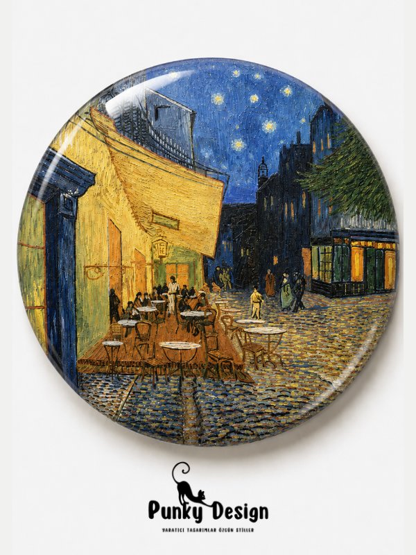 Van Gogh Temalı Rozet Seti Yıldızlı Gece Ayçiçekleri Sanat Tasarım Vintage Broş Pin