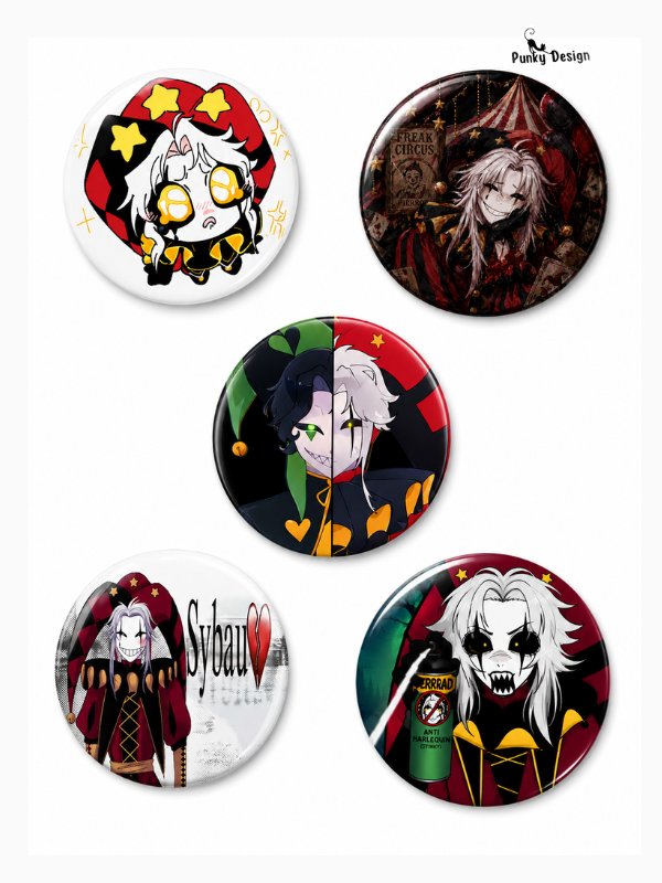 Freak Circus 15'li Rozet Seti 1 Adet Açacaklı Anahtarlık Dark Kawaii Broş Pin
