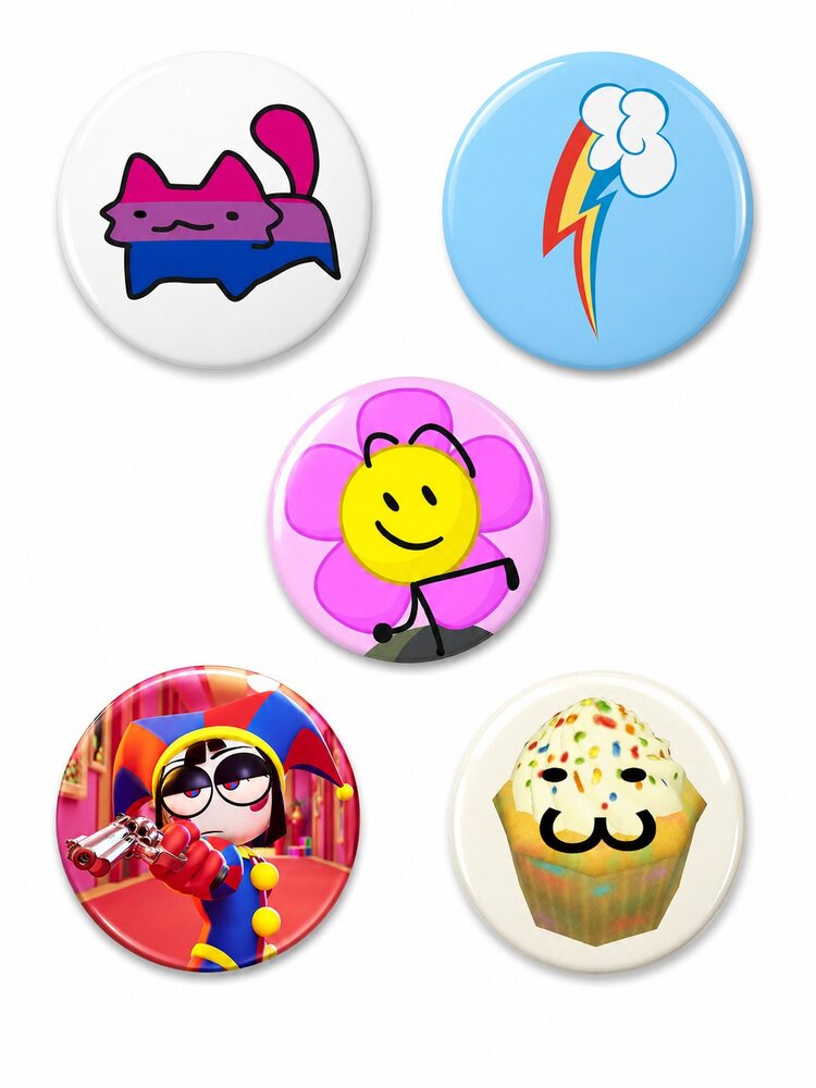 Trend-19 15'li Eğlenceli Rozet Seti 1 Adet Açacaklı Anahtarlık Kedi Kawaii Broş Pin