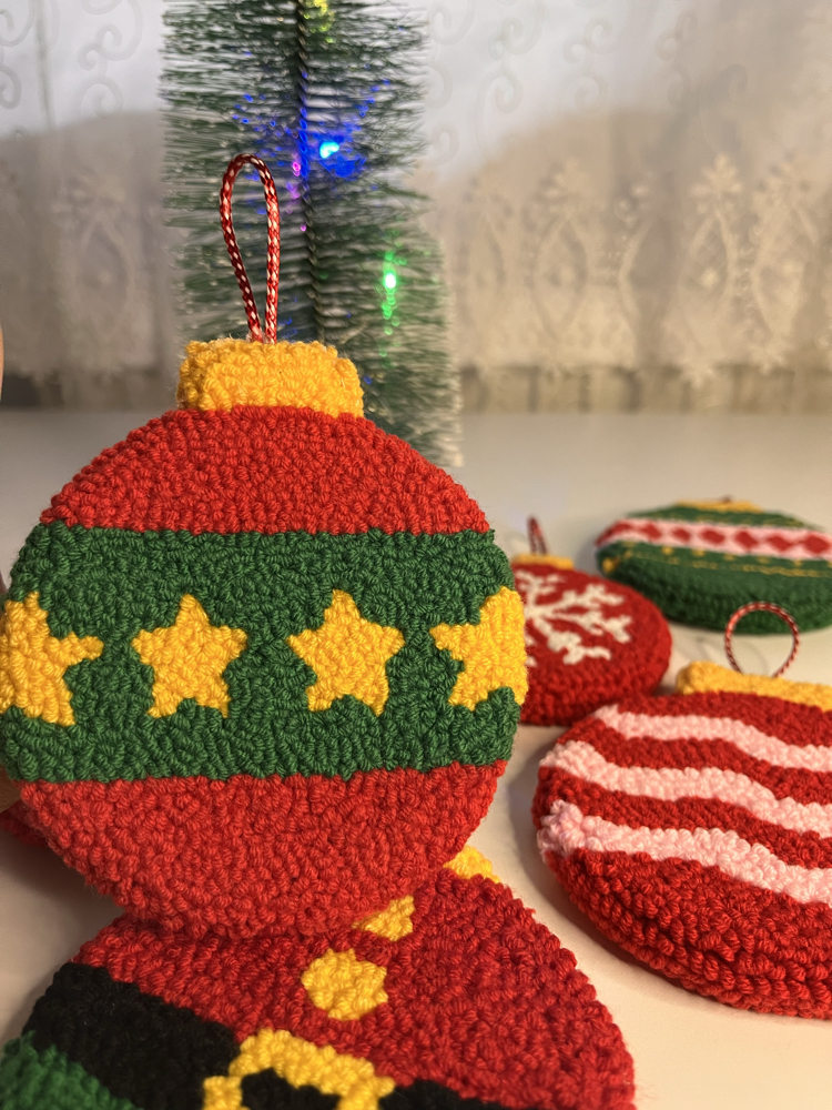 Geleneksel Christmas Desenli Çift Taraflı Yılbaşı Ağaç Süsleri