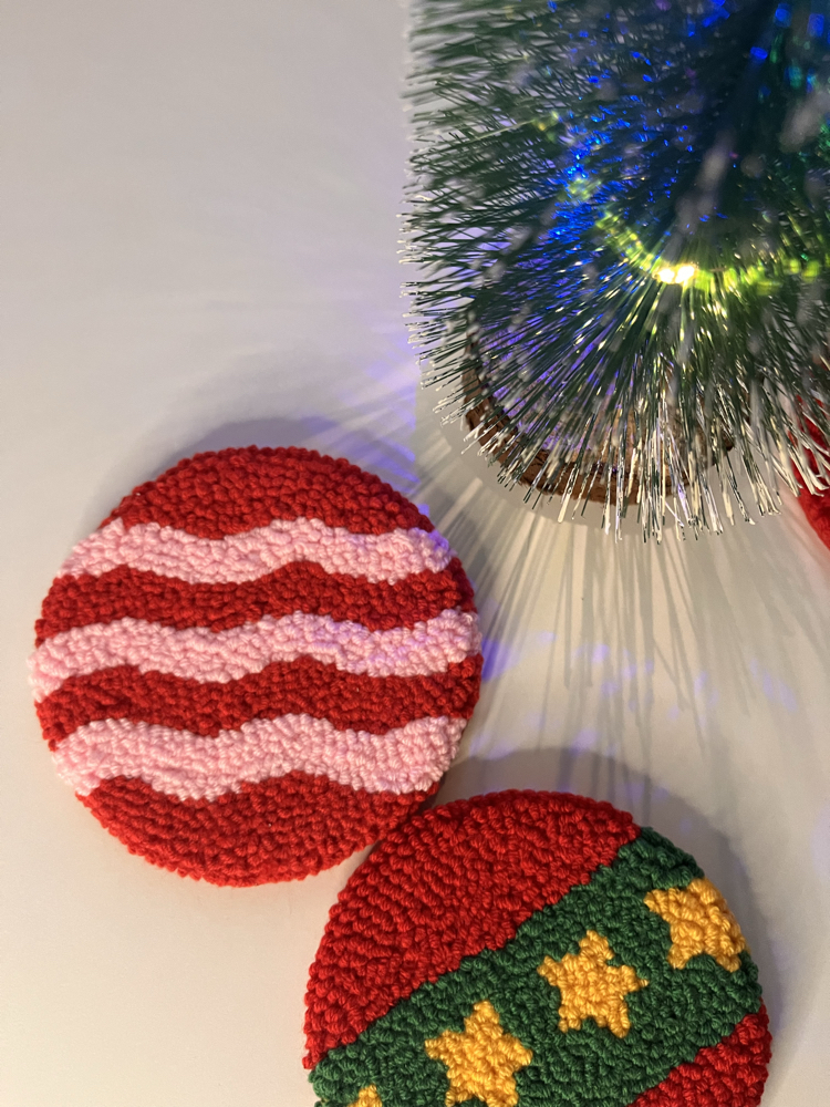 Geleneksel Christmas Temalı Bardak Altlıkları