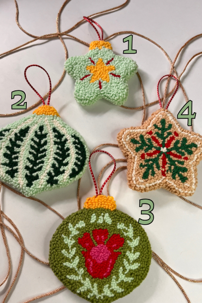 Floral desenli ve Boho tarzı Çift Taraflı Yılbaşı Ağaç Süsleri