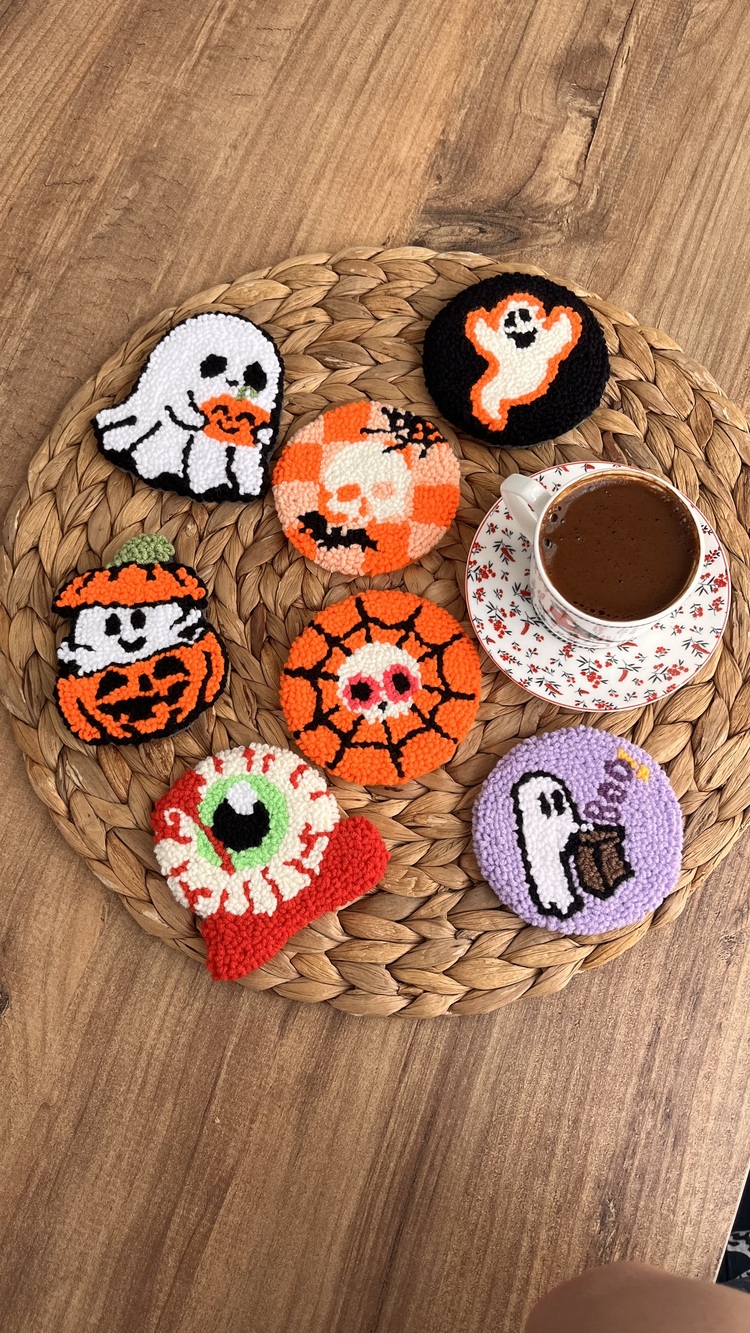 Pumpkin Boo Halloween Coasters