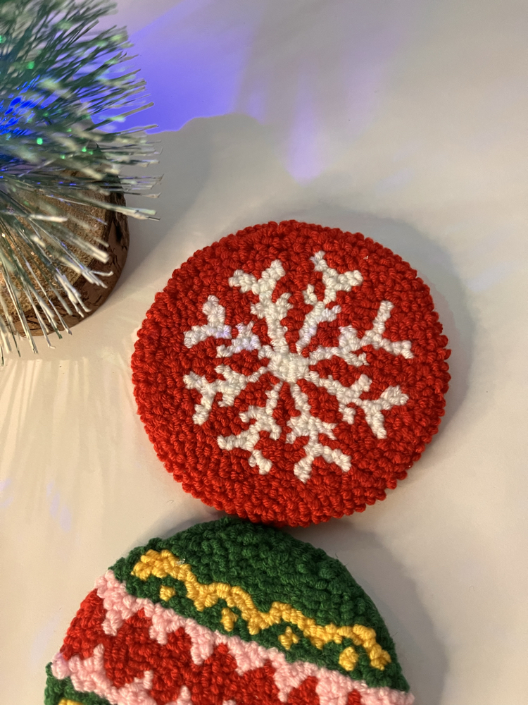 Geleneksel Christmas Temalı Bardak Altlıkları