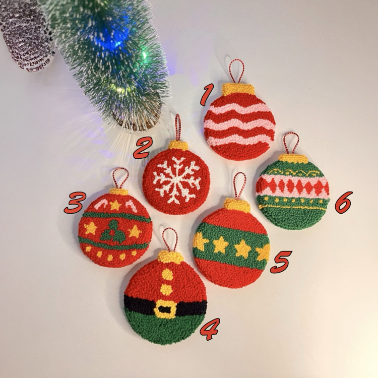 Geleneksel Christmas Desenli Çift Taraflı Yılbaşı Ağaç Süsleri