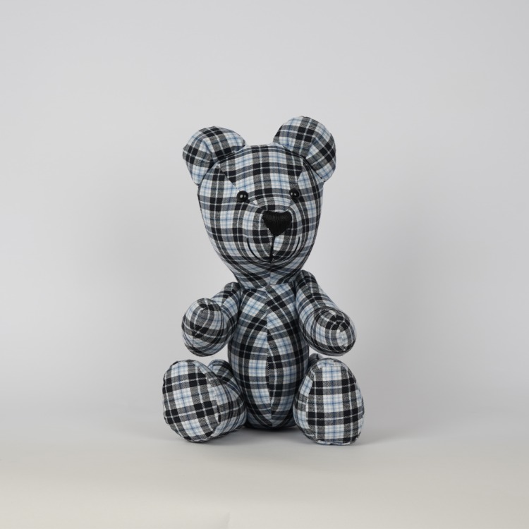 LACİVERT MAVİ EKOSE TEDDY BEAR