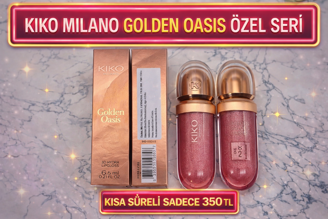 ✨ KIKO MILANO GOLDEN OASIS – ÖZEL SERİ 3D HYDRA LIPGLOSS ✨