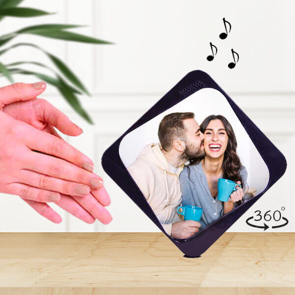 Hareketli Müzikli Kare Pembe Fotoğraf Çerçevesi