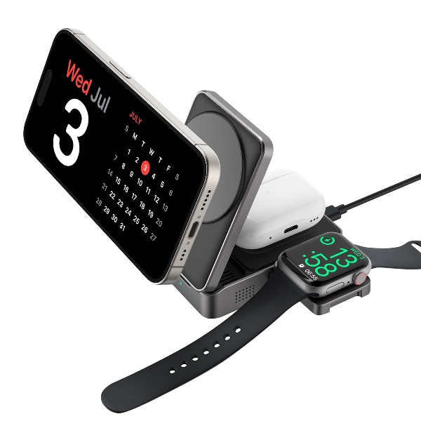 S-Link Sw-Cwf116 Siyah Telefon Kulaklık Akıllı Saat 15W Magsafe Qi2 Kablosuz Şarj Cihazı