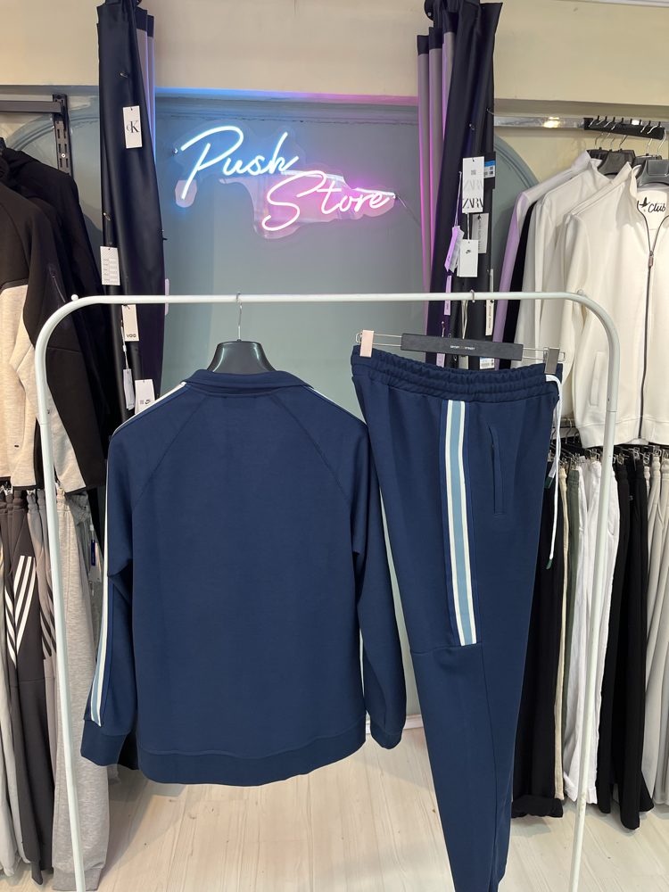 Lacoste Lacivert Şeritli Eşofman Takımı – Günlük Giyim