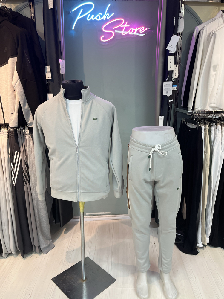 Lacoste Açik Bej Şeritli Esorfman Takimi – Erkek Spor Giyim