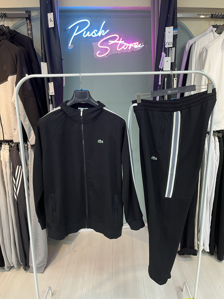 Lacoste Siyah Şeritli Esorfman Takimi – Erkek Spor Giyim