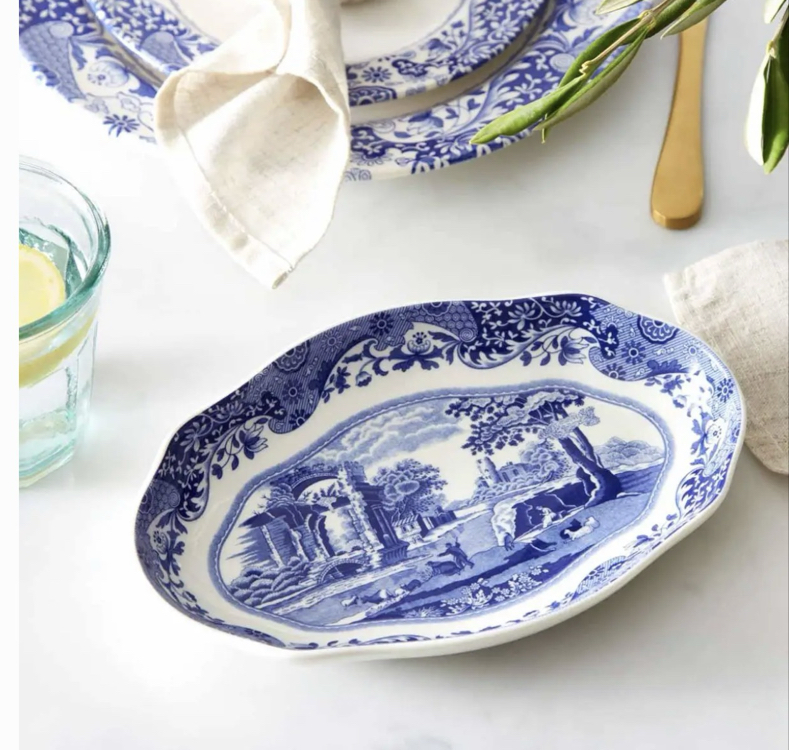 Spode Blue Italian Oval Servis Tabağı