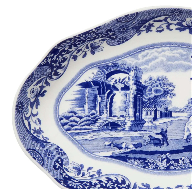 Spode Blue Italian Oval Servis Tabağı