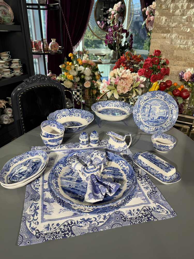 Spode Blue Italian Oval Servis Tabağı