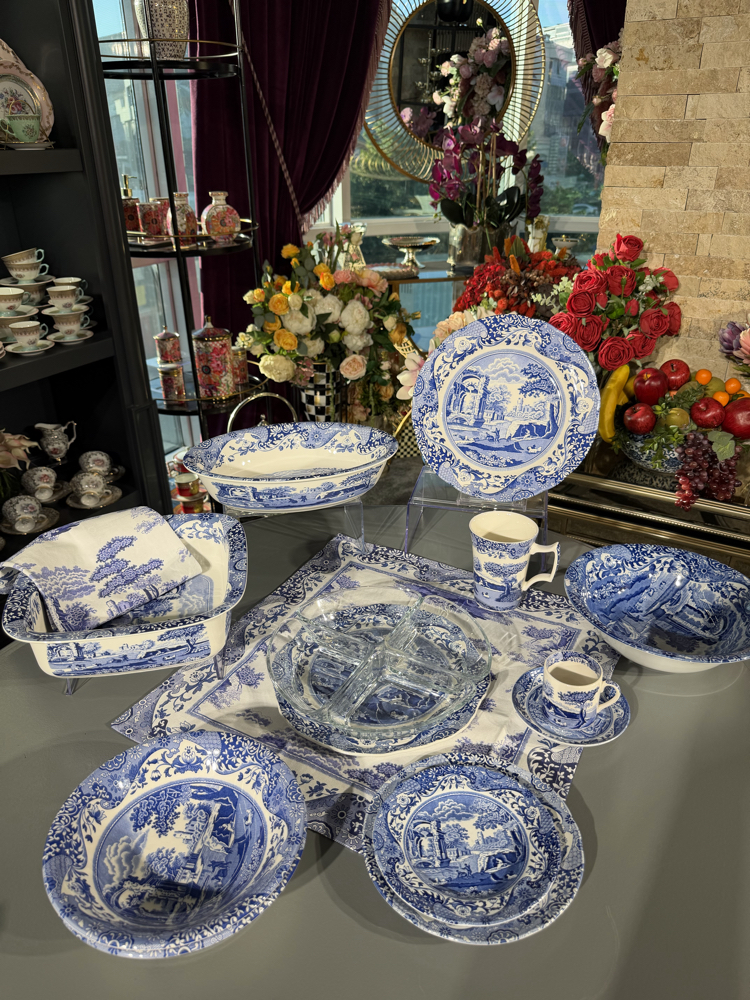 Spode Blue Italian 27 Cm Porselen Yemek Tabağı